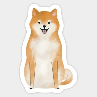 Shiba Inu Watercolor Illustration Sticker